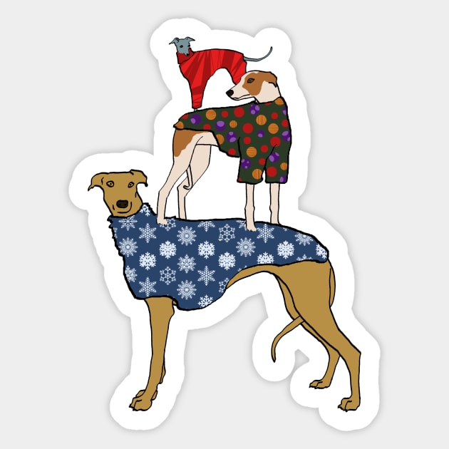 Christmas sighthound tree Sticker by rsutton